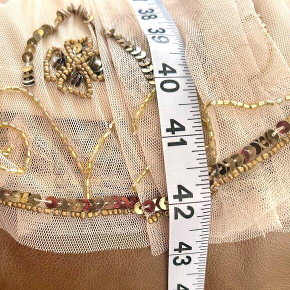 Beaded Embellished Nude Sequin Indie Dress Coquette Size 4 - Picture 15 of 15